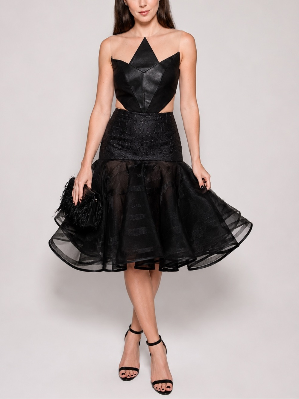 Peggy Hartanto Rare Black Couture Organza Cocktail Dress XS 2013/2014